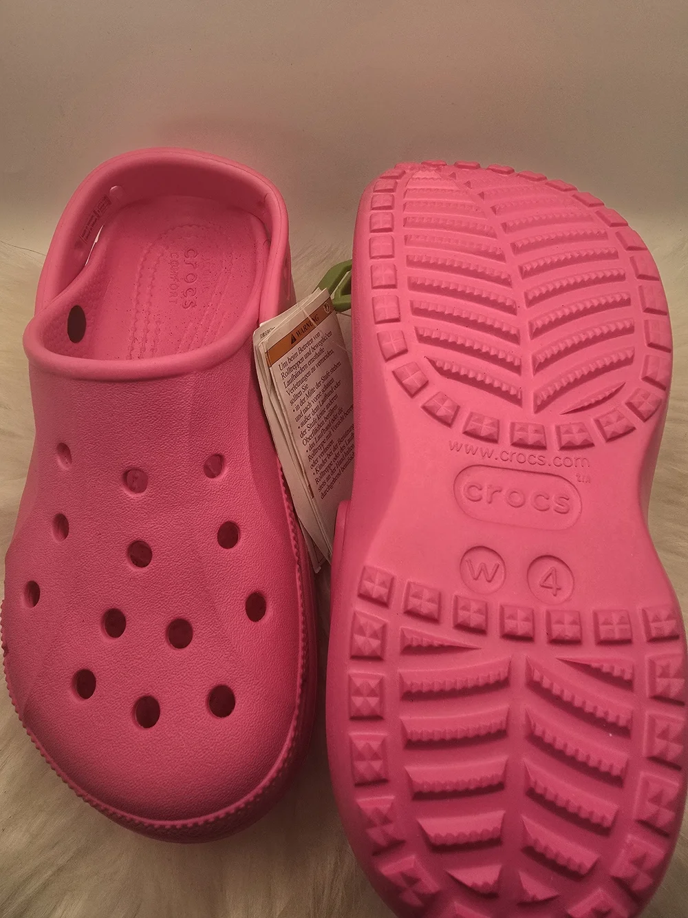 CROCS Kids' Baya Platform Clogs in Hot Pink